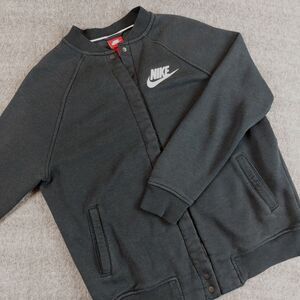 NIKE Rally Varsity Sweatshirt Jacket Women’s Medium Black Snap Button 831735